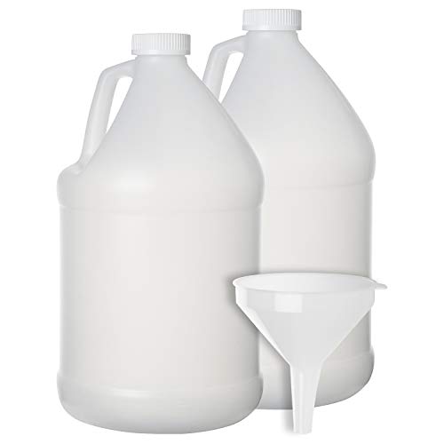 DilaBee 2er Packung - 1 Gallone Plastikflasche - Großer leerer Behälter im Krug-Stil mit kindersicherem luftdichtem Deckel - Für den privaten und gewerblichen Gebrauch - Lebensmittelecht, BPA-frei von DilaBee