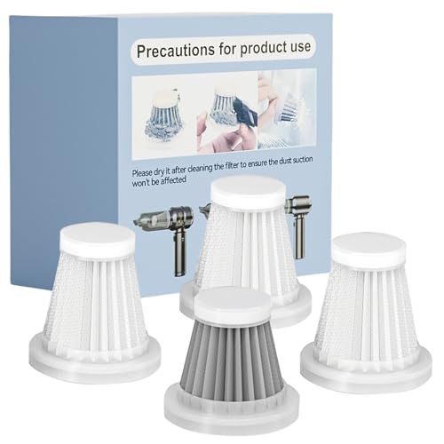 4 Filter für Autostaubsauger, Handstaubsaugerfilter, 3 HEPA-Filter und 1 Edelstahlfilter, Filterersatz für DiliDala Akku-Staubsauger 6653,6659, 6663 von DiliDala