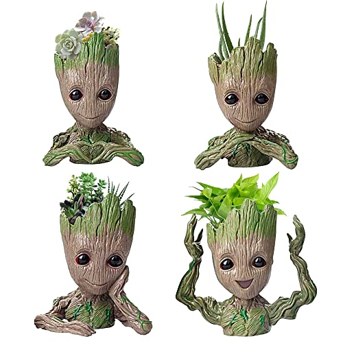 Baby Groot Blumentopf Baum Mann Pflanzgefäß Blumentopf mit Drainageloch Bleistifthalter Diligencer Büro Party Ornament Weihnachten Geburtstag Geschenk Pflanzgefäß 6 von Diligencer