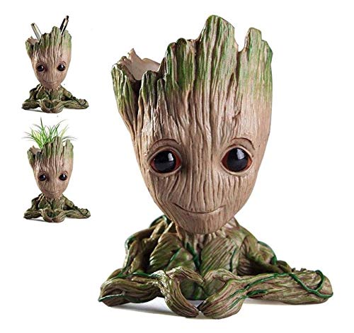 Baby Groot Blumentopf Baum Mann Pflanzgefäß Blumentopf mit Ablaufloch Bleistift Stifthalter, Diligencer Büro Party Ornament Weihnachten Geburtstag Geschenk 6 von Diligencer