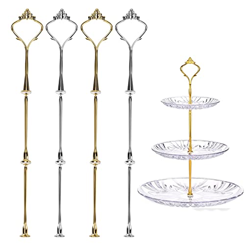 Dilightnews 4 Set Etageren Stangen Set, Etageren Stangen, Metallstangen Mittellochausstech, 2 bis 3 Etage für Hochzeitstorte Etagere Tortenständer Tortenhalter Torten von Dilightnews