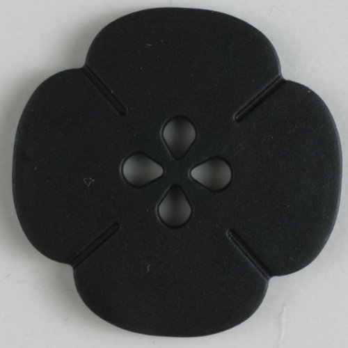 4 Stück: Kunststoffknopf Blume mit 2 Löchern - Größe: 20mm - Farbe: schwarz von Dill Buttons