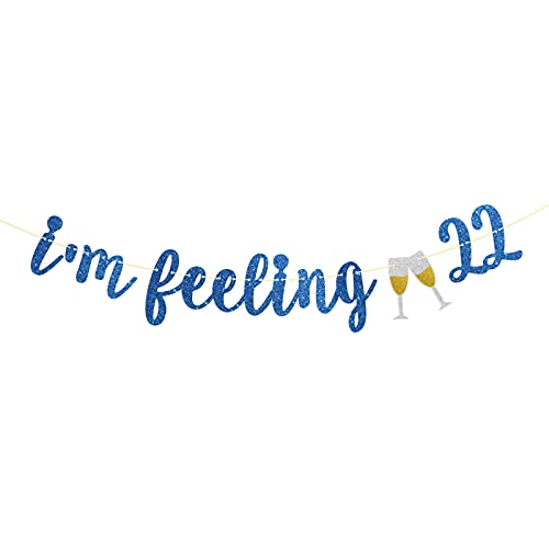 Dill-Dall Banner, Aufschrift "I'm Feeling 22", Banner zum 22. Geburtstag, Dekoration zum 22. Geburtstag, Königsblau von Dill-Dall