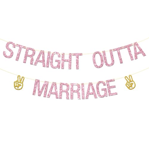 Dill-Dall Straight Outta Marriage Divorce Banner, I Do I Did I'm Done, Happily Divorced Breakup Party Foto Hintergrund Dekorationen Supplies Hängeschild Silber Glitzer von Dill-Dall