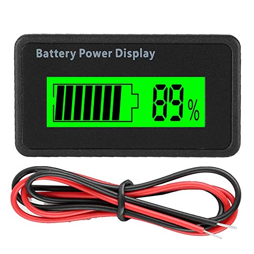 Batteriekapazitätsanzeige mit LCD-Bildschirm, 12V-48V Universal-Batteriespannungsmesser, hochpräzises Voltmeter mit Rückwärtsschutz(Grün) von Dilwe