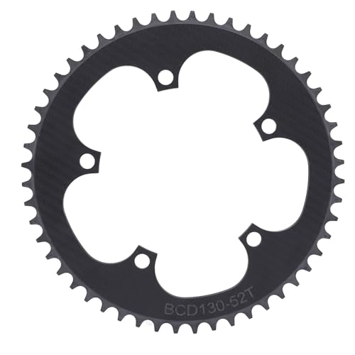 Dilwe Kettenrad, 130BCD 52T Full Carbon Faser 5 Löcher Kettenrad für Rennrad -Klappzyklus von Dilwe