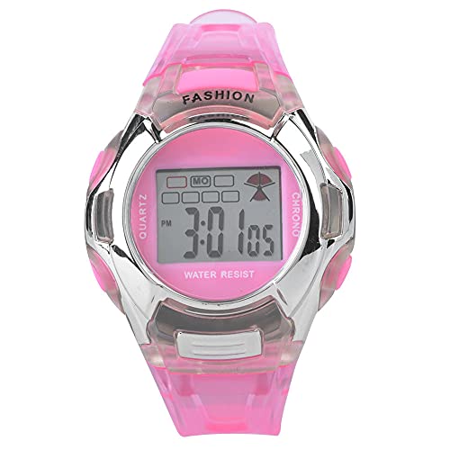 Dilwe Kinder Digital Sports Uhr Multi -Funktion LED Luminous 30m Alarm Tag Datum Display Dauerhafte Abs Case PU -Strap für Jungen Mädchen (Rosenate) von Dilwe