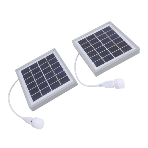 Dilwe Solarmodule, 2PCS Hohe Effizienz USB Solar Panel Ladegerät mit 5W Tragbaren LED -Glühbirnen für Camping -Wanderzelt (GREY) von Dilwe