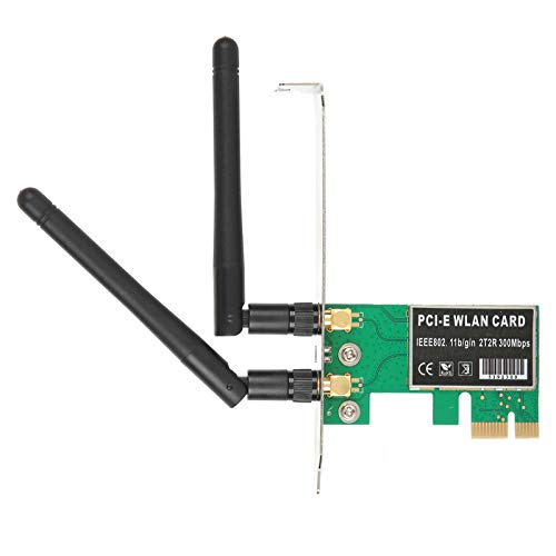 PCIE-WLAN-Karte, 300-Mbit/s-WLAN-Netzwerkkarte mit 2 x 6 dB High-Gain-Antenne, Dualband-WLAN-Netzwerkkartenadapter, WLAN-PCI-Express-Netzwerkkarte von Dilwe