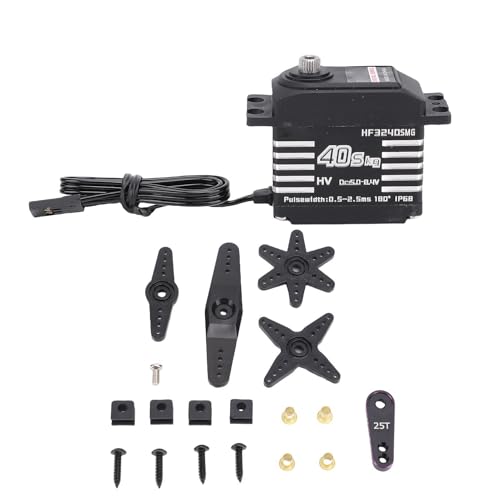 RC Digital IP68 Servo Metal Gear Hohe Torsion mit 25T -Servo -Horn für 1/12 1/10 1/8 RC Car Crawler Roboter (Black) von Dilwe