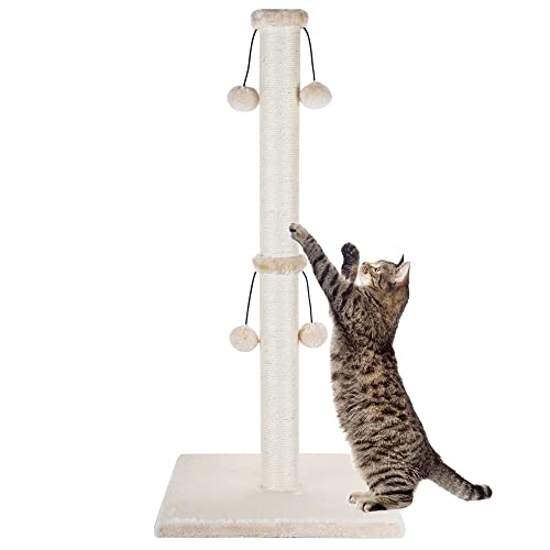 Dimaka Kratzbaum für große Katzen, 86 cm, mit Spielball, Beige von Dimaka