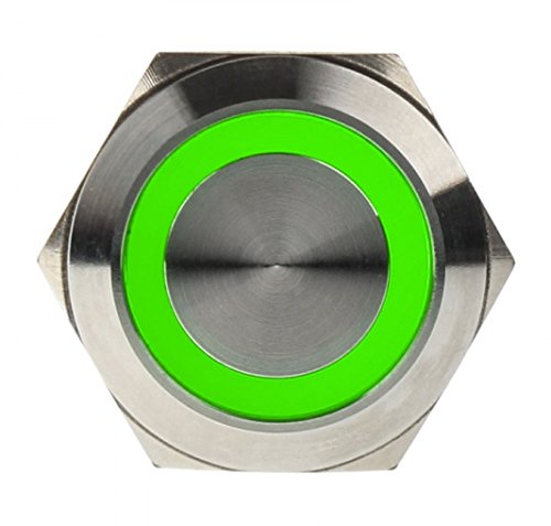 DimasTech PD098 - Computer Cooling Components (Computer case, Push Button, Stainless Steel, LED, Green) von DimasTech