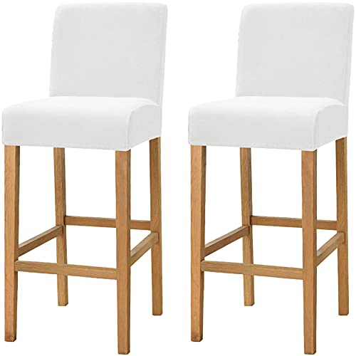 Dimatic Samt Plüsch Stuhl Abdeckung Theke Pub Bar Hocker Stuhl Slipcover für Esszimmer Cafe Barhocker Slipcover Möbelschutz Anti-Rutsch-Bezug mit elastischem Boden, 2er Set, Weiß Dimatic Samt Plüsch Stuhl Abdeckung Theke Pub Bar Hocker Stuhl Slipcover für Esszimmer Cafe Barhocker Slipcover Möbelschutz Anti-Rutsch-Bezug mit elastischem Boden, 2er Set, Weiß von Dimatic