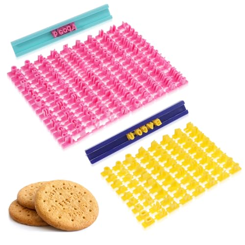 Dimeho 232 Stück Keksstempel Buchstaben Zahlen Satzzeichen Alphabet Keksform DIY Cookie Stempel Set Fondant Buchstaben Ausstecher Prägung Keks Stempel Backen Eindruck Werkzeug für Cookie Kuchen Deko von Dimeho