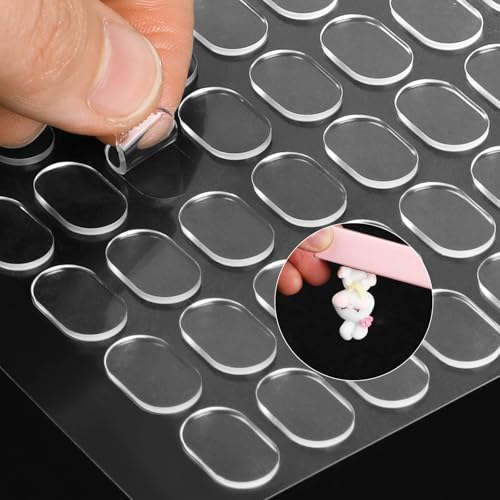 Dimeho 480 Stück Selbstklebend Klebepunkte, Doppelseitiger Gel-Kleber, Abnehmbarer Montage-Kneter Keine Spuren Transparenter Klebe-Kneter Zum Aufhängen an Der Wand Basteln Dekorationen (1,3 x 8 cm) von Dimeho