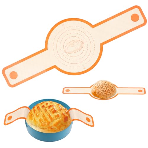Dimeho Brotschlinge Langen Griffen Brotbackmatte Silikon Backmatte Dutch Oven Liner Backwerkzeuge Zubehör Wiederverwendbare Antihaft & Leicht zu reinigen für Teig Macarons Kekse (Orange Farbe) von Dimeho