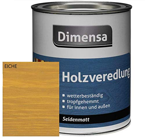 DIMENSA Holzveredlung|Wetterschutzlasur|Holzschutz|Lasur für innen und außen|Premium Qualität | 0,75l - Eiche von Dimensa