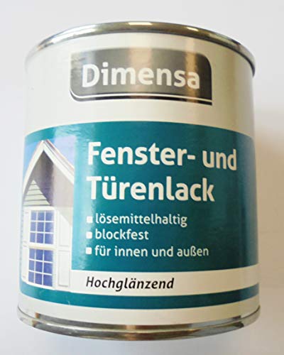 Dimensa 375ml, Fenster- und Türenlack weiß, Hochglänzend, lösemittelhaltig, für innen und außen von Dimensa