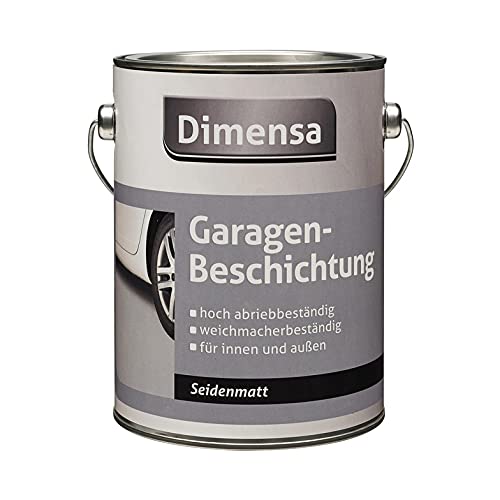 Dimensa Garagenbeschichtung, Beton Beschichtung Bodenfarbe, innen und außen, RAL 7030 steingrau 2,5L von Dimensa