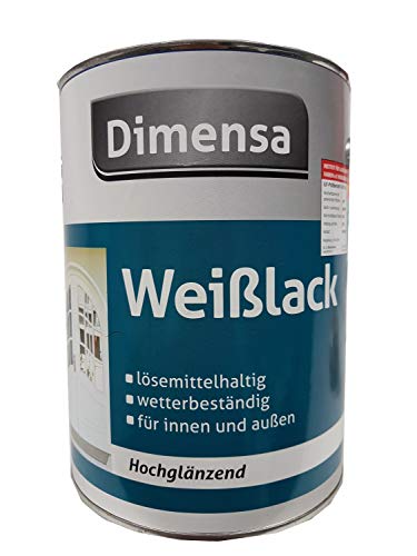 Dimensa Weißlack für innen&aussen hochglänzend weiß 2,5 Liter von Dimensa