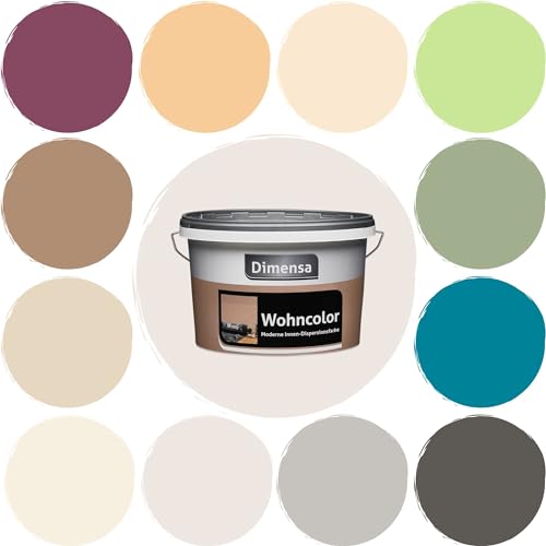 Dimensa Wohncolor bunte Wandfarbe creme-weiß 2,5 Liter von Dimensa