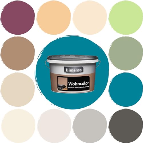 Dimensa Wohncolor bunte Wandfarbe petrol blau grün 2,5 Liter Dimensa Wohncolor bunte Wandfarbe petrol blau grün 2,5 Liter von Dimensa