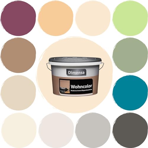 Dimensa Wohncolor bunte Wandfarbe sunset creme beige 2,5 Liter von Dimensa