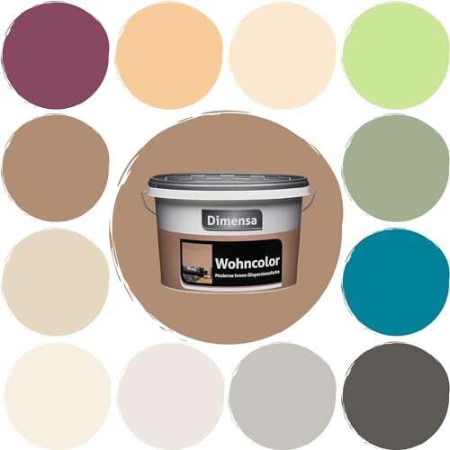 Dimensa Wohncolor bunte Wandfarbe tiramisu hell-braun 2,5 Liter von Dimensa