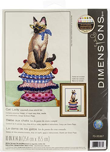 Dimensions 53115 D70-35367 Kreuzstich-Set, Motiv: Katzenkatze, verschiedene Farben, One Size von Dimensions