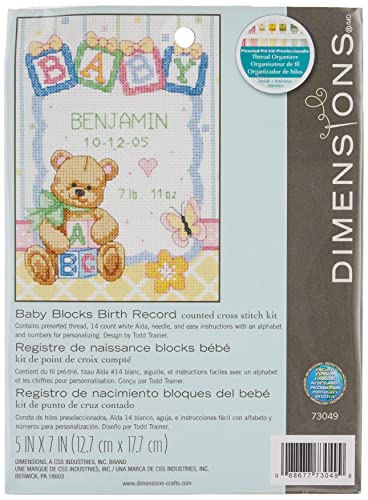 Dimensions Gezählter Kreuzstick Set, Baby Blocks Birth Record von Dimensions