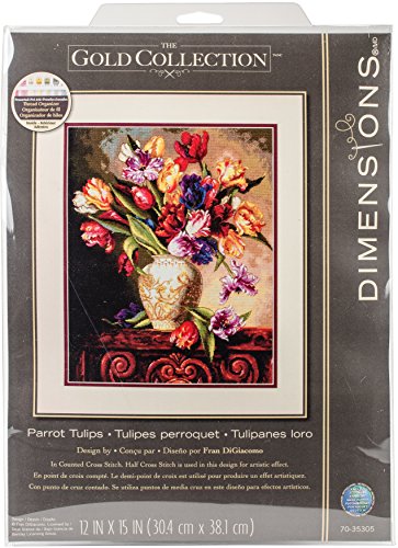 Dimensions Gold Collection Parrot Tulips Cross Stitch Kit - 12"X15" 18 Count - Gold - Für Erwachsene - Unfalzbar Dimensions Gold Collection Parrot Tulips Cross Stitch Kit - 12"X15" 18 Count - Gold - Für Erwachsene - Unfalzbar von Dimensions