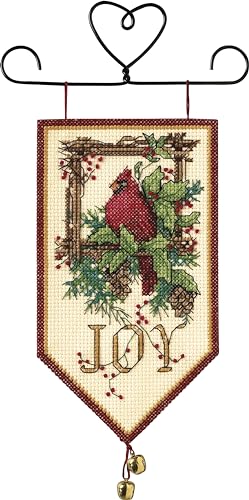 Dimensions – Kreuzstich-Set mit Zahlenangaben – Minibanner „Cardinal Joy“ – 08822 – Handarbeit für Erwachsene – Aida-Stoff (Fadenzahl 14) – 13 x 25 cm von Dimensions