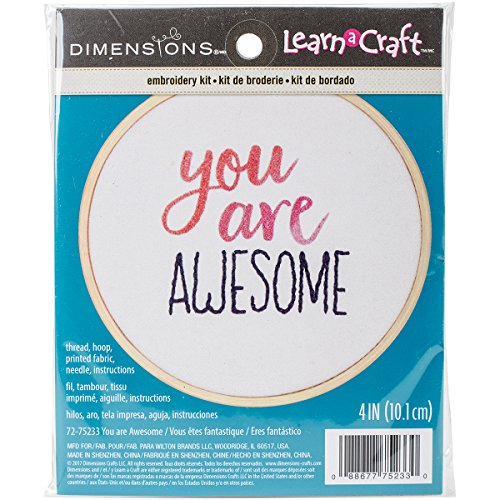 DIMENSIONS You Are Awesome Maße Mini Stickerei kit-Stitched in Gewinde, 10,2 cm, verschieden, One Size von Dimensions