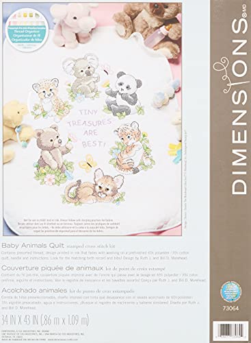 Dimensions Quilt-Set Kreuzstich (inkl. Vorlage, Nadel und Anleitung), Baby Animals von Dimensions