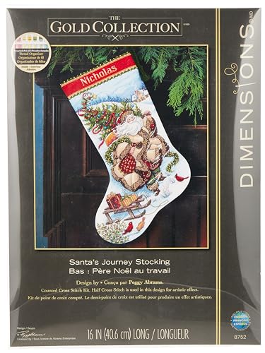 Dimensions X Stitch II StockingSantaJurny Zählmusterpackung mit Zählmuster, Wolle, Mehrfarbig, by The Yard von Dimensions
