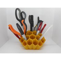 Waben Muster Stift Halter | Schreibtisch-Organizer Home Office Arbeit Geschenk Für Imker von DimensionsonDemand