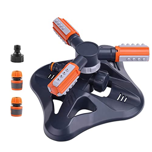 Garten Sprinkler, 3 Arm 360 ° automatische Gartenregneranlage, einstellbare abflussform und wassermenge, große sprühfläche von Diment Power