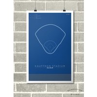 Kansas City Royals Kauffman Stadium Infield 11 "x 17" Minimal Print Baseball Poster von DimestoreSaintDesign