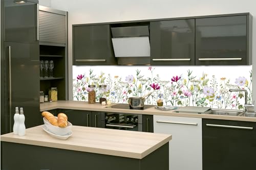 Dimex Küchenrückwand Folie Selbstklebend Blumen-Patchwork 260 x 60 cm | Klebefolie - Dekofolie - Spritzschutz für Küche | Made in EU von Dimex