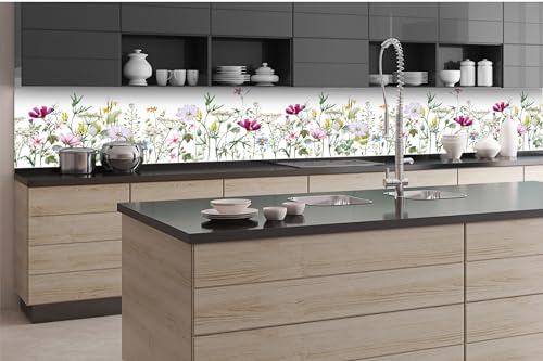 Dimex Küchenrückwand Folie Selbstklebend Blumen-Patchwork 350 x 60 cm | Klebefolie - Dekofolie - Spritzschutz für Küche von Dimex