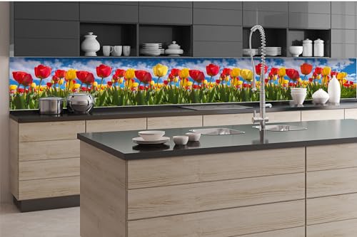 DIMEX Küchenrückwand Folie Selbstklebend FRÜHLINGSTULPE 350 x 60 cm | Klebefolie - Dekofolie - Spritzschutz für Küche | Made in EU von DIMEX
