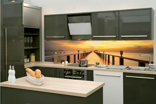 Dimex Küchenrückwand Folie Selbstklebend HÖLZERNE BRÜCKE 260 x 60 cm | Klebefolie - Dekofolie - Spritzschutz für Küche | Made in EU von Dimex