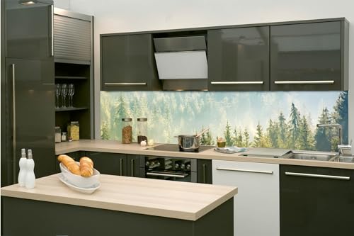 Dimex Küchenrückwand Folie Selbstklebend Nebel ÜBER Wald 260 x 60 cm | Klebefolie - Dekofolie - Spritzschutz für Küche | Made in EU von Dimex