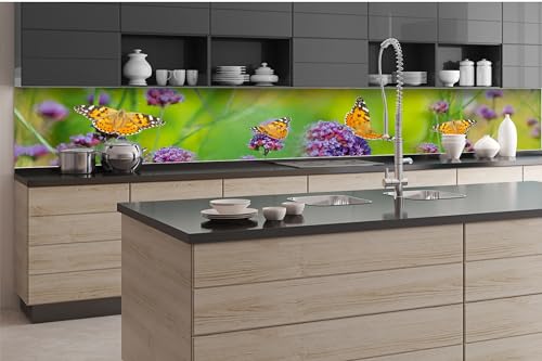 Dimex Küchenrückwand Folie Selbstklebend Schmetterlinge 350 x 60 cm | Klebefolie - Dekofolie - Spritzschutz für Küche | Made in EU von Dimex
