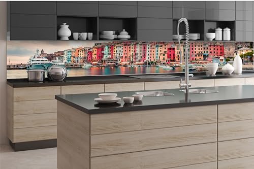 DIMEX Küchenrückwand Folie Selbstklebend Stadt PORTOVENERE 350 x 60 cm | Klebefolie - Dekofolie - Spritzschutz für Küche | Made in EU von DIMEX