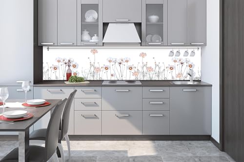 Dimex Küchenrückwand Folie Selbstklebend WEICHE Blumen 260 x 60 cm | Klebefolie - Dekofolie - Spritzschutz für Küche | Made in EU von Dimex
