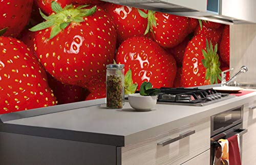 DIMEX Küchenrückwand Folie selbstklebend ERDBEEREN | Klebefolie - Dekofolie - Spritzschutz für Küche | Made in EU - 180 cm x 60 cm von DIMEX