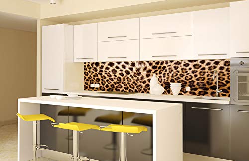 Küchenrückwand Folie selbstklebend LEOPARDENFELL | Klebefolie - Dekofolie - Spritzschutz für Küche | Made in EU - 260 cm x 60 cm von Dimex
