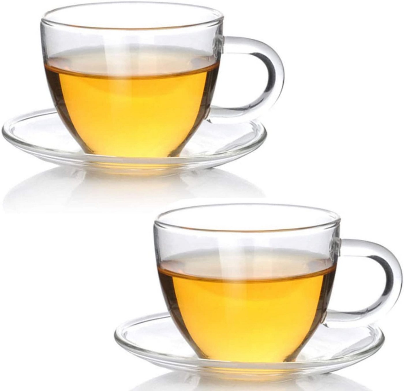 Dimono Tasse Tee & Kaffeetassen Set, 80 ml Fassungsvermögen, Borosilikatglas, Espresso Gläser & Untertasse Dimono Tasse Tee & Kaffeetassen Set, 80 ml Fassungsvermögen, Borosilikatglas, Espresso Gläser & Untertasse von Dimono