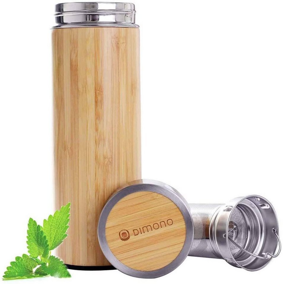 Dimono Thermoflasche Bambus Thermobecher mit Tee-Sieb, Tee to go Teamaker Dimono Thermoflasche Bambus Thermobecher mit Tee-Sieb, Tee to go Teamaker von Dimono
